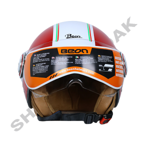 کلاه کاسکت موتورسیکلت بیون مدل B-110 رنگ RED-WHT کد 01