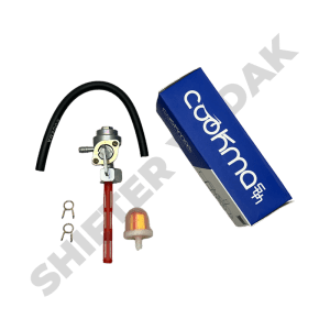 شیر بنزین موتور سیکلت سی جی (CG) با صافی بنزین و شلنگ برند کوکما(COOKMA)
