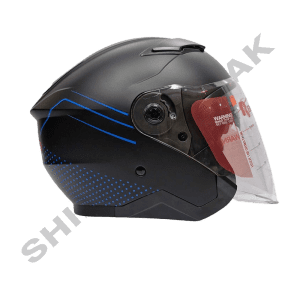 کلاه کاسکت بدون فک ردلاین مدل 956 مشکی آبی B-blue