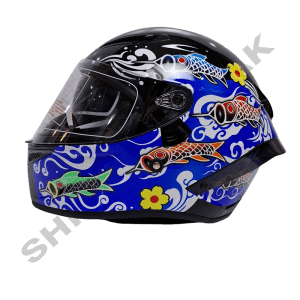 کلاه کاسکت طرح agv عینک دار آبی مدل floral blue