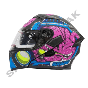 کلاه کاسکت فک متحرک DA1 مدل 102 طرح pink brain