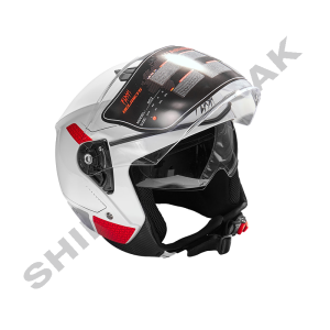 کلاه کاسکت موتورسیکلت بدون فک فلش مدل 852 glossy red-white