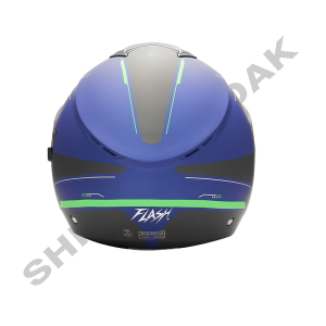 کلاه کاسکت موتورسیکلت بدون فک فلش مدل 852 matt blue-neon-green کد 01